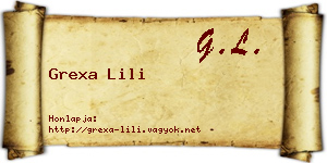 Grexa Lili névjegykártya